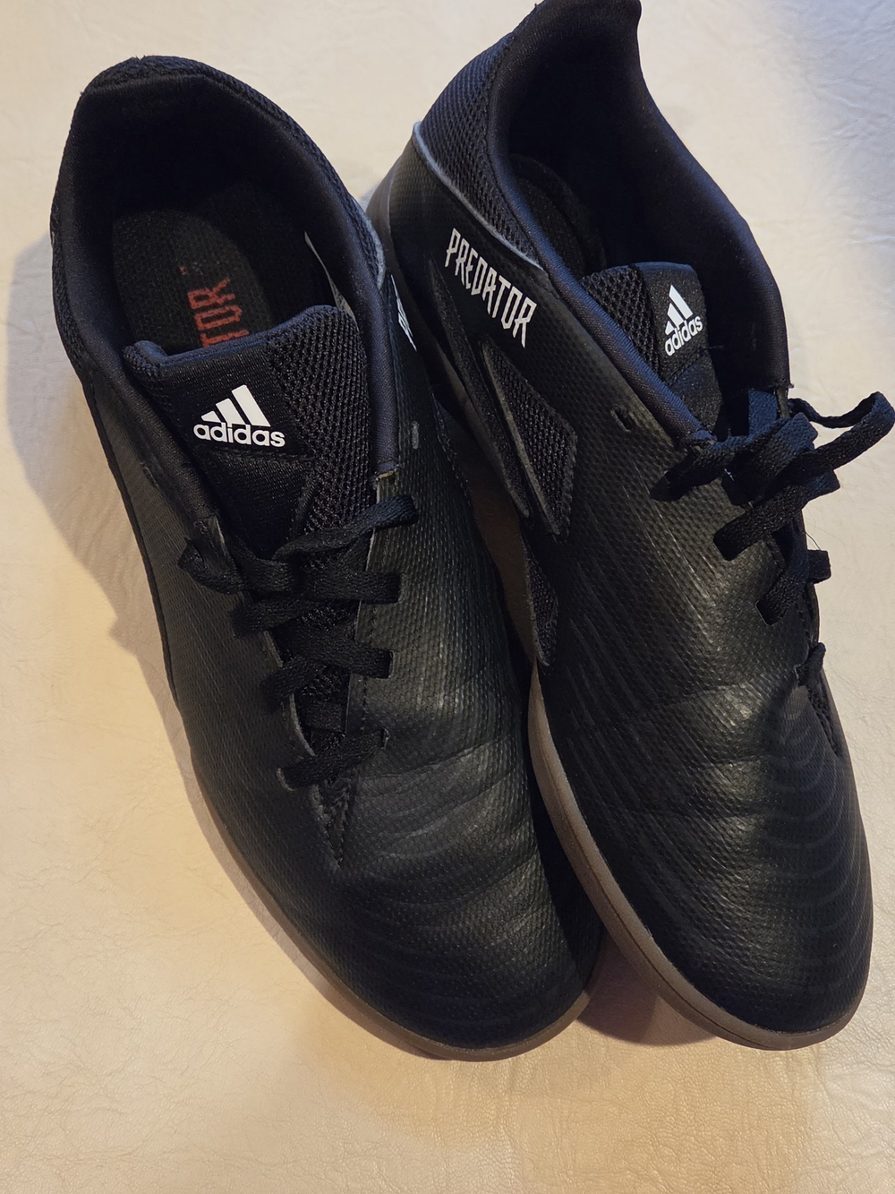 adidas Black Kids Indoor Soccer Sneakers with Gum Outsole